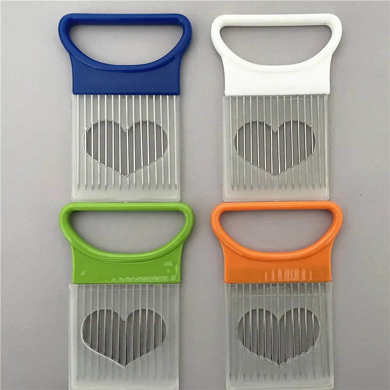 304 Stainless Steel Onion Slicer Holder – Vegetable Cutting Fork & Food Slicing Guide for Onions, Tomatoes, Potatoes & Meat