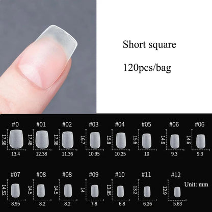 120PCS Matte Press-On Nail Tips – Soft Full-Cover Oval Almond False Nails for DIY Manicure