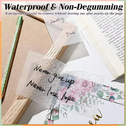 50 Sheets Transparent Sticky Notes – Waterproof Message & Signature Stickers for Notebooks