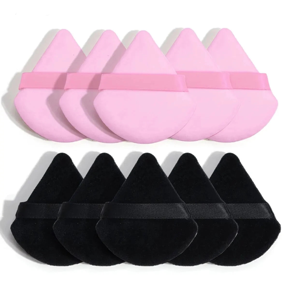 10-Piece Triangle Powder Puff Set – Wet & Dry Cosmetic Sponges for Loose Powder & Foundation